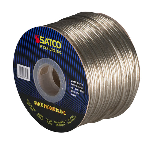 SATCO/NUVO Lamp And Lighting Bulk Wire 18/2 SPT-2 105C 250 Foot/Spool Clear Silver (93-168)