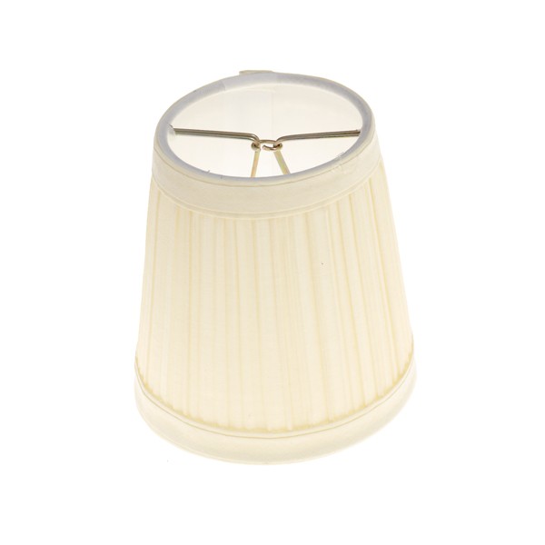 SATCO/NUVO Clip On Shade Beige Pleated Round 3 Inch Top 4 Inch Bottom 4 Inch Side (90-1273)