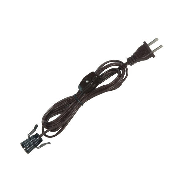 SATCO/NUVO 6 Foot #18 SPT-2 Brown Cord Switch And Plug Switch 17 Inch From Socket (80-1652)