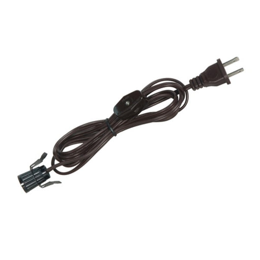 SATCO/NUVO 8 Foot #18 SPT-1 Brown Cord Switch And Plug Switch 17 Inch From Socket (80-1784)