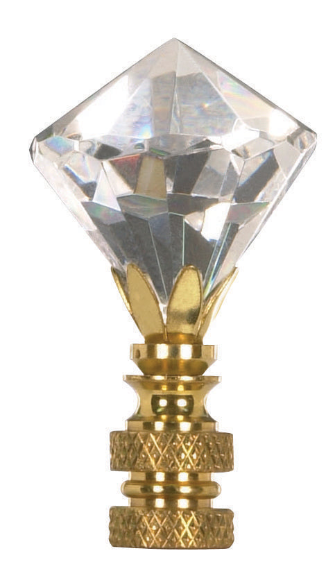 SATCO/NUVO Diamond Cut Crystal Finial 2-1/4 Inch Height 1/4-27 (90-1738)