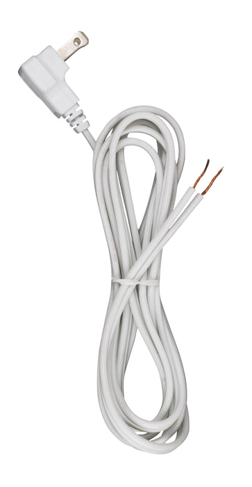 SATCO/NUVO 8 Foot 18/2 SPT-2 105C Flat Plug Cord Set White 36 Inch Hank 200 Carton Molded Plug Tinned Tips 3/4 Inch Strip With 2 Inch Slit (90-2323)