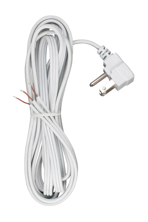 SATCO/NUVO 10 Foot 18/3 SPT-2 105C Flat Plug Cord Set White Finish No Hank 100 Carton Molded Plug Tinned Tips 3/4 Inch Strip With 3 Inch Slit (90-2459)