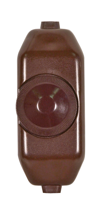 SATCO/NUVO Full Range Lamp Cord Rotary Dimmer Switch Brown Finish 3 Inch X 1-1/4 Inch Phenolic For 18Ga SPT-1 Or SPT-2 Wire 200W 120V (80-1481)