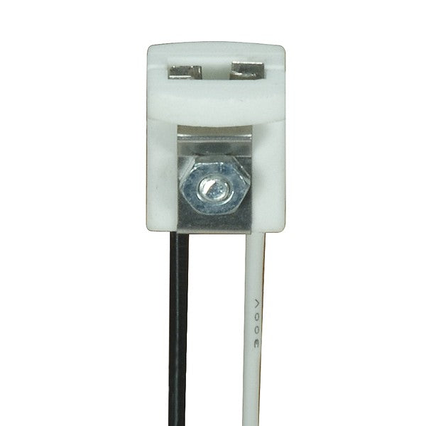 SATCO/NUVO G4 Wedge Type Porcelain Halogen Socket Bi-Pin Low Voltage 8 Inch Leads 5/8 Inch Height 5/8 Inch Diameter 1000W 250V (80-1742)