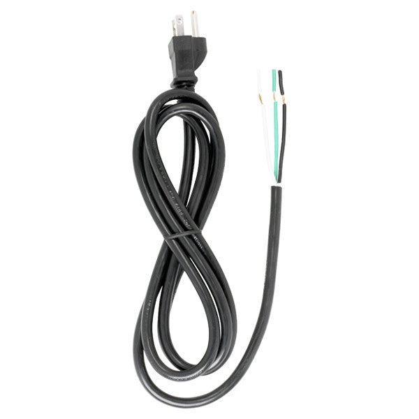 SATCO/NUVO 6 Foot 18/3 SJT 105C Heavy Duty Cord Set Black Finish 100 Carton 3 Prong Molded Plug Stripped And Slit (90-2208)