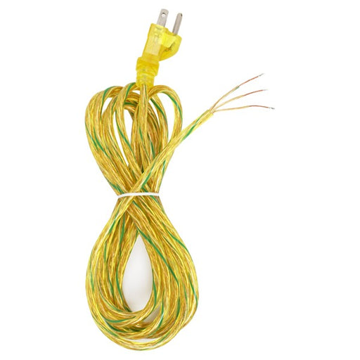 SATCO/NUVO 10 Foot 18/3 SVT 105C Heavy Duty Cord Set Clear Gold Finish 100 Carton 3 Prong Molded Plug Stripped And Slit (90-2313)