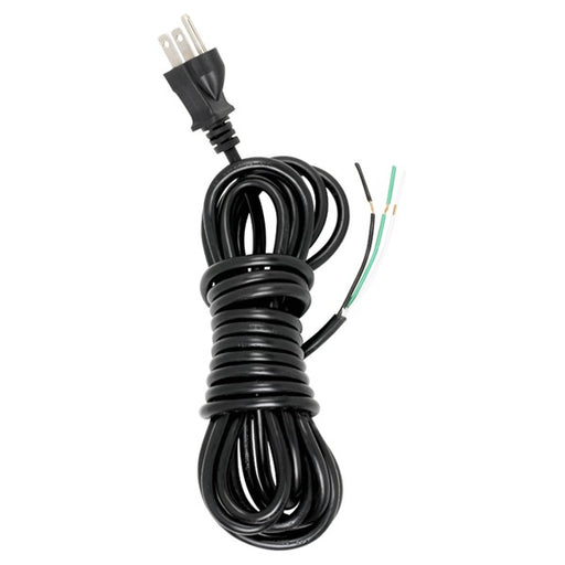 SATCO/NUVO 15 Foot 18/3 SVT 105C Heavy Duty Cord Set Black Finish 50 Carton 3 Prong Molded Plug Stripped And Slit 1/4 Inch Diameter (90-2243)