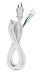 SATCO/NUVO 8 Foot 18/3 SVT 105C Heavy Duty Cord Set White Finish 100 Carton 3 Prong Molded Plug Stripped And Slit 1/4 Inch Diameter (90-2414)