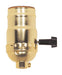 SATCO/NUVO Hi-Low Turn Knob Socket For Standard A Type Household Bulb 6/32 Mandrel 1/8 IPS Aluminum Brite Gilt Finish 250W 250V (80-1016)