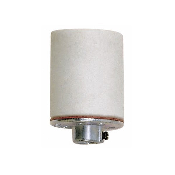 SATCO/NUVO Keyless 3 Terminal Grounded Porcelain Socket With Metal Cap 1/8 IPS Metal Cap Glazed 660W 250V (90-1707)