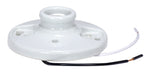 SATCO/NUVO Keyless Glazed Porcelain Ceiling Receptacle 7 Inch AWM B/W Leads 105C Screw Terminals 4-3/8 Inch Diameter 660W 250V (90-2638)