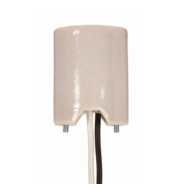 SATCO/NUVO Keyless Porcelain Mogul Socket With Lamp Grip Mounting Screws Held Captive 2 Wireways 1/2 Inch Strip Leads (80-2091)