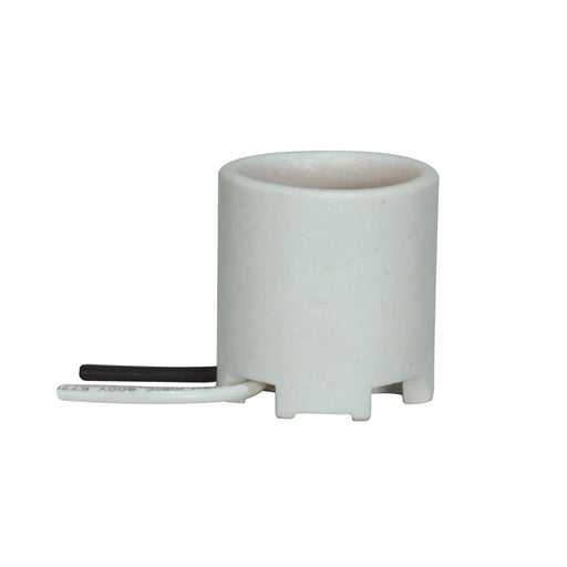 SATCO/NUVO Keyless Porcelain Socket Unglazed With Wireway 8-1/2 Inch AWM B/W 105C 1 Bushing Mount Bronze Screw Shell Unglazed 660W 250V (80-1155)