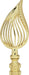 SATCO/NUVO Leaf Brass Finial 3-1/2 Inch Height 1/4-27 Polished Brass Finish (90-1743)