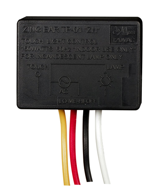 SATCO/NUVO Low-Med-Hi-Off Touch Switch Plastic Outer Shell. Rated 150W-120V Indoor Incandescent Use Only 17/8 Inch X 13/8 Inch X 5/8 Inch (90-2428)