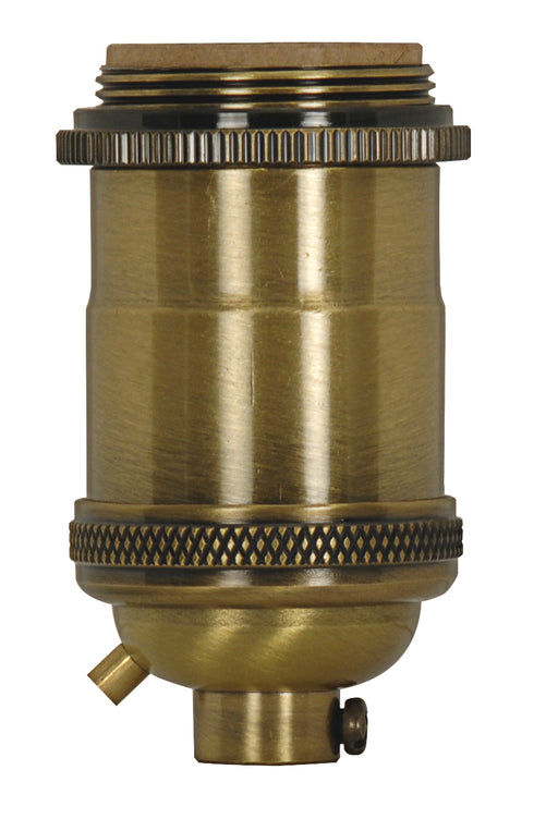 SATCO/NUVO Medium Base Lamp Holder 4-Piece Solid Brass Keyless 2 Uno Rings Antique Brass Finish (80-2567)