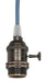 SATCO/NUVO Medium Base Lamp Holder 4-Piece Solid Brass Prewired On/Off Uno Ring 10 Foot 18/2 SVT Light Blue Cord Dark Antique Brass Finish (80-2434)