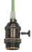 SATCO/NUVO Medium Base Lamp Holder 4-Piece Solid Brass Prewired On/Off Uno Ring 10 Foot 18/2 SVT Light Green Cord Dark Antique Brass Finish (80-2433)