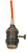 SATCO/NUVO Medium Base Lamp Holder 4-Piece Solid Brass Prewired On/Off Uno Ring 10 Foot 18/2 SVT Orange Cord Dark Antique Brass Finish (80-2345)