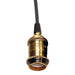 SATCO/NUVO Medium Base Lamp Holder 4-Piece Solid Brass Prewired Uno Ring 10 Foot 18/2 SVT Black Cord Antique Brass Finish (80-2282)