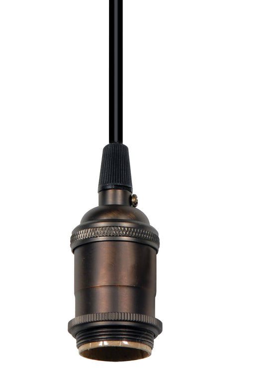 SATCO/NUVO Medium Base Lamp Holder 4-Piece Solid Brass Prewired Uno Ring 10 Foot 18/2 SVT Black Cord Dark Antique Brass Finish (80-2281)