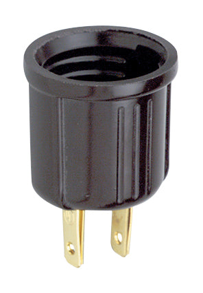 SATCO/NUVO Polarized Socket Outlet Adapter Medium Base 660W 125V Brown Finish (90-437)