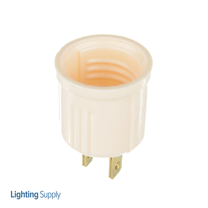 SATCO/NUVO Polarized Socket Outlet Adapter Medium Base 660W 125V Ivory Finish (90-438)