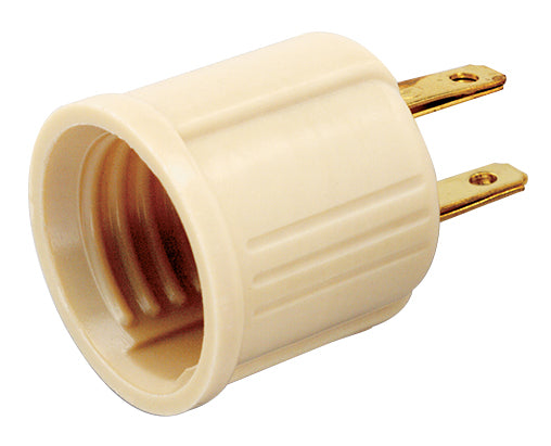 SATCO/NUVO Polarized Socket Outlet Adapter Medium Base 660W 125V Ivory Finish (90-438)