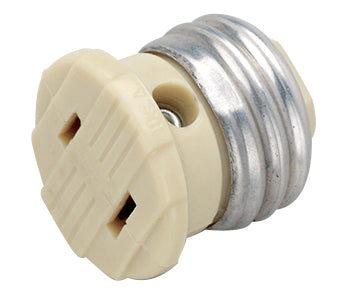 SATCO/NUVO Polarized Socket Plug Adapter Medium Base 660W 125V Ivory Finish (90-546)