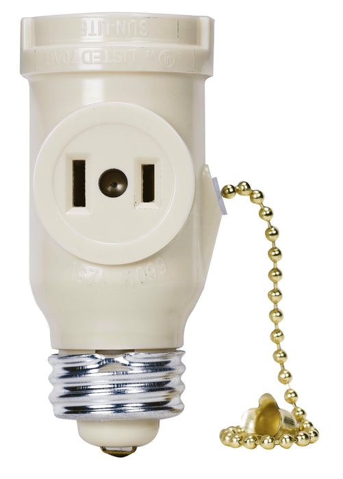 SATCO/NUVO Medium Base Pull Chain Current Tap Ivory Finish 250W 125V (90-2451)