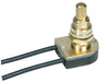 SATCO/NUVO On-Off Metal Push Switch 5/8 Inch Metal Bushing Single Circuit 6A-125V 3A-250V Rating Brass Finish (80-1126)