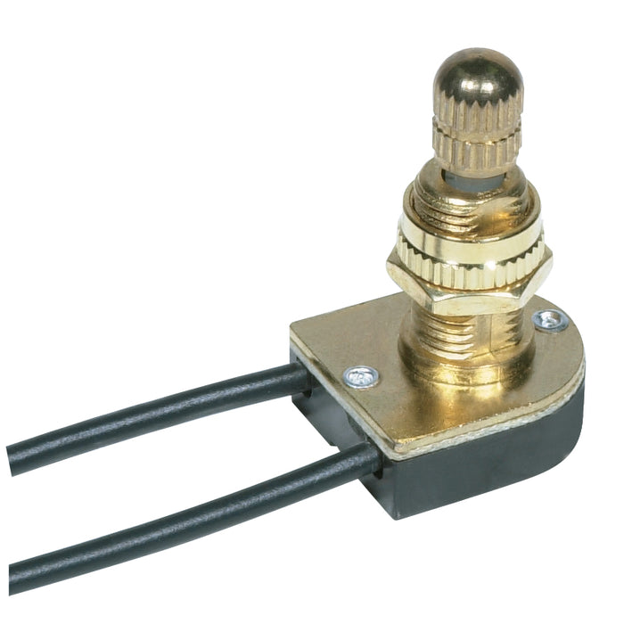 SATCO/NUVO On-Off Metal Rotary Switch 5/8 Inch Metal Bushing Single Circuit 6A-125V 3A-250V Rating Brass Finish (80-1134)