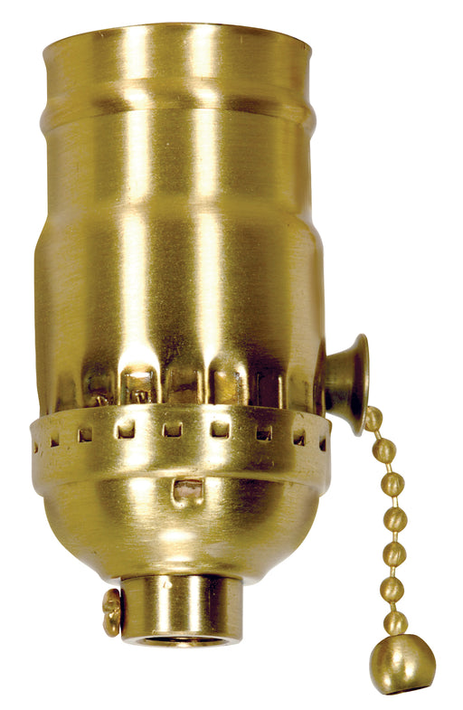 SATCO/NUVO On-Off Pull Chain Socket 1/8 IPS 3 Piece Stamped Solid Brass Polished Brass Finish 660W 250V (80-1026)