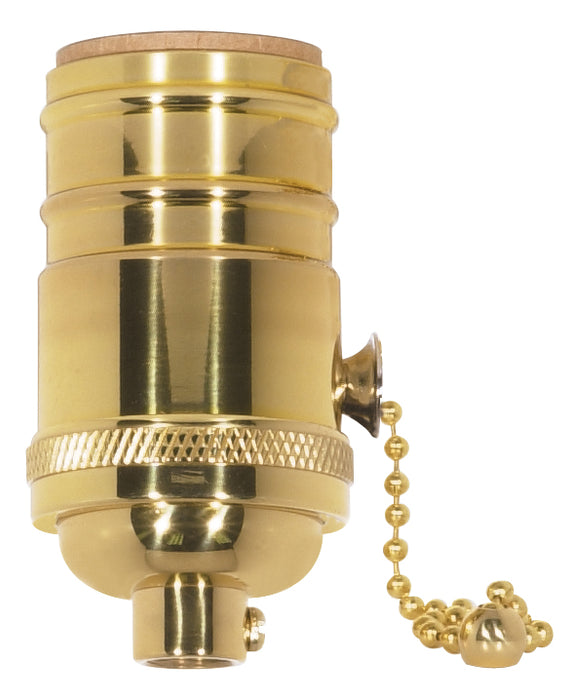 SATCO/NUVO On-Off Pull Chain Socket 1/8 IPS 4 Piece Stamped Solid Brass Polished Brass Finish 660W 250V (80-1052)