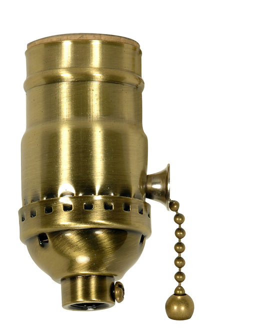 SATCO/NUVO On-Off Pull Chain Socket 1/8 IPS 3 Piece Stamped Solid Brass Satin Brass Finish 660W 250V (80-1739)