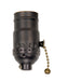 SATCO/NUVO On-Off Pull Chain Socket 1/8 IPS 3 Piece Stamped Solid Brass Dark Antique Brass Finish 660W 250V (80-1740)