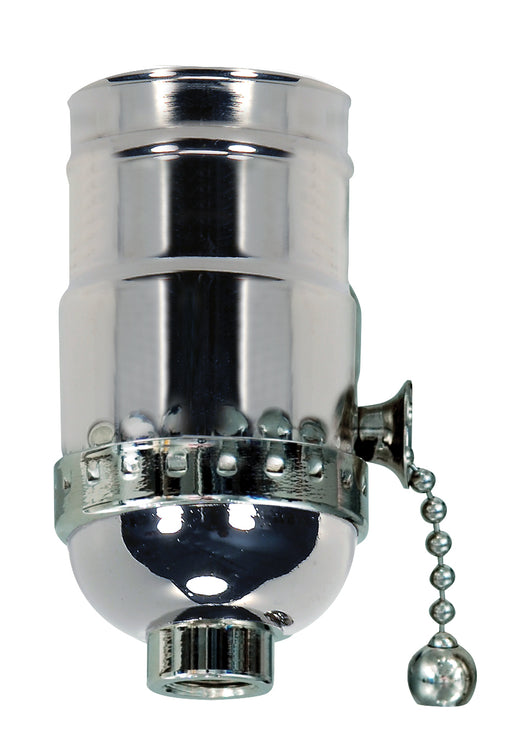 SATCO/NUVO On-Off Pull Chain Socket 1/8 IPS 3 Piece Stamped Solid Brass Polished Nickel Finish 660W 250V (80-1027)