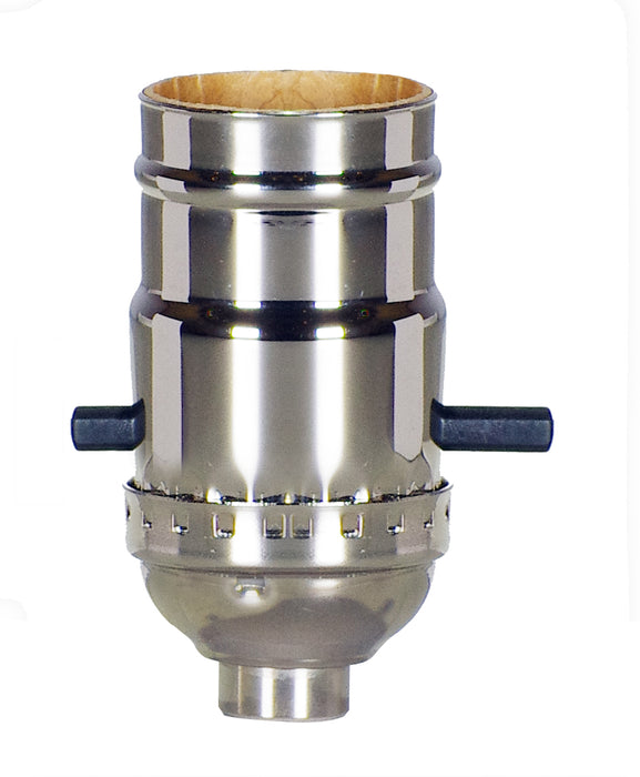 SATCO/NUVO On-Off Push Thru Socket 1/8 IPS 3 Piece Stamped Solid Brass Polished Nickel Finish 660W 250V (80-1023)