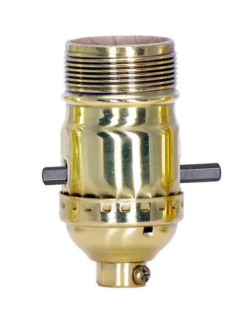 SATCO/NUVO On-Off Push Thru Socket 1/8 IPS 3 Piece Stamped Solid Brass Polished Brass Finish 660W 250V Uno Thread (80-1032)