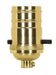 SATCO/NUVO On-Off Push Thru Socket 1/8 IPS 4 Piece Stamped Solid Brass Polished Brass Finish 660W 250V (80-1432)