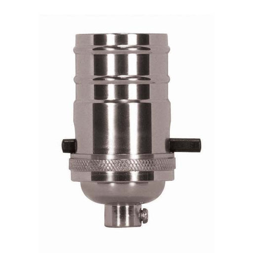 SATCO/NUVO On-Off Push Thru Socket 1/8 IPS 4 Piece Stamped Solid Brass Polished Nickel Finish 660W 250V (80-1433)