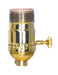 SATCO/NUVO On-Off Turn Knob Socket With Removable Knob 1/8 IPS 3 Piece Stamped Solid Brass Polished Brass Finish 250W 250V Uno Thread (80-1040)