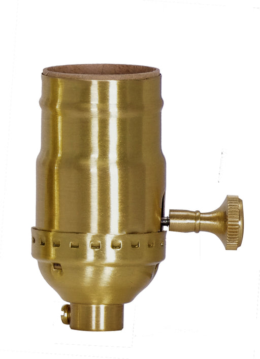 SATCO/NUVO On-Off Turn Knob Socket With Removable Knob 1/8 IPS 3 Piece Stamped Solid Brass Satin Brass Finish 250W 250V (80-1772)