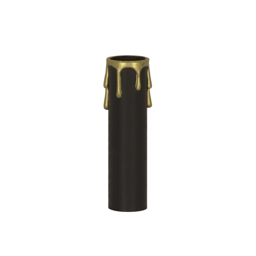 SATCO/NUVO Plastic Drip Candle Cover Black Plastic With Gold Drip 1-3/16 Inch Inside Diameter 1-1/4 Inch Outside Diameter 3 Inch Height (90-368)