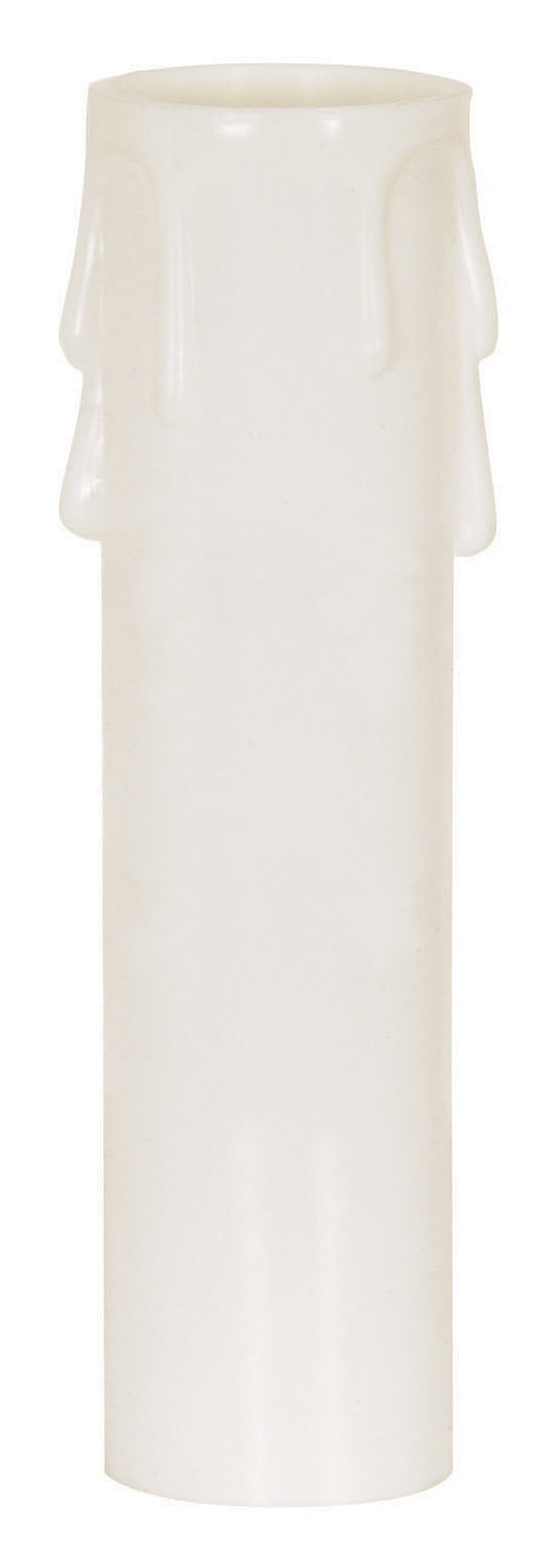 SATCO/NUVO Plastic Drip Candle Cover White Plastic Drip 1-3/16 Inch Inside Diameter 1-1/4 Inch Outside Diameter 3 Inch Height (90-1248)