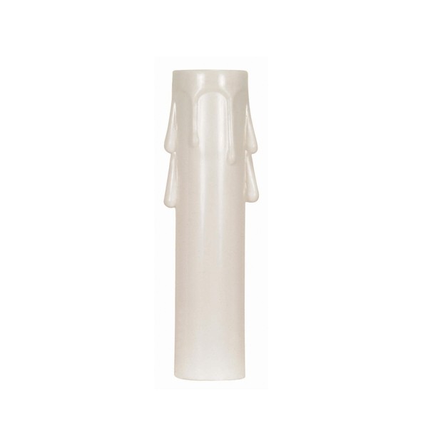 SATCO/NUVO Plastic Drip Candle Cover White Plastic Drip 13/16 Inch Inside Diameter 7/8 Inch Outside Diameter 3 Inch Height (90-1506)