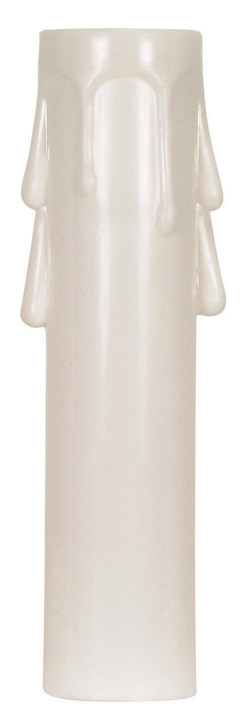 SATCO/NUVO Plastic Drip Candle Cover White Plastic Drip 13/16 Inch Inside Diameter 7/8 Inch Outside Diameter 4 Inch Height (90-1260)