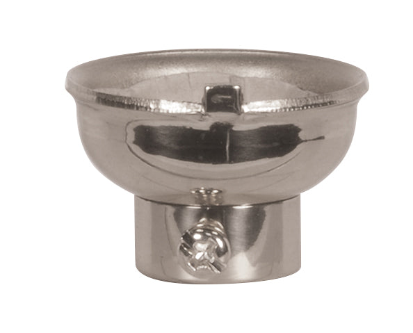 SATCO/NUVO 1/4 IPS Stamped Solid Brass Caps With Set Screw Polished Nickel (80-1750)