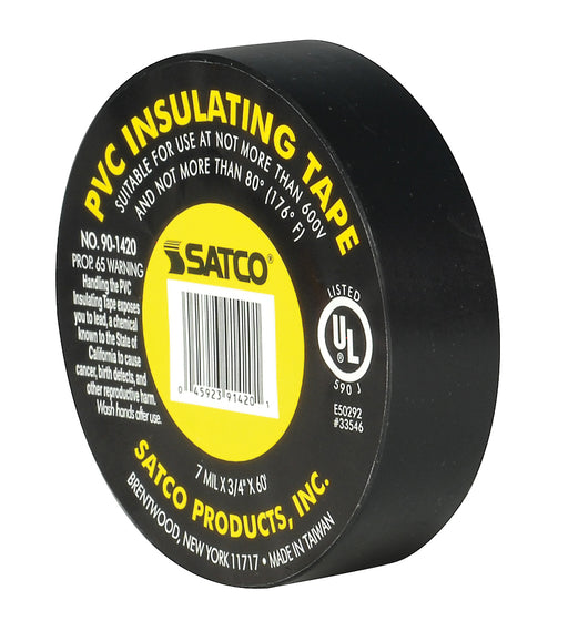SATCO/NUVO PVC Electrical Tape 3/4 Inch X 60 Foot Black (90-1420)